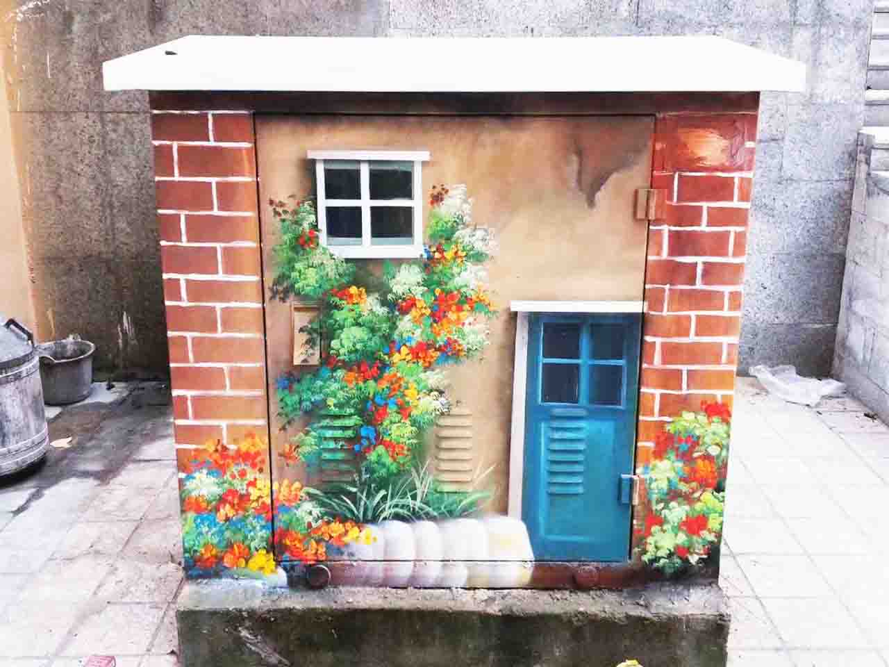市政景区街道配变电箱写实创意墙绘壁画彩绘涂鸦手绘成都澜泉文化