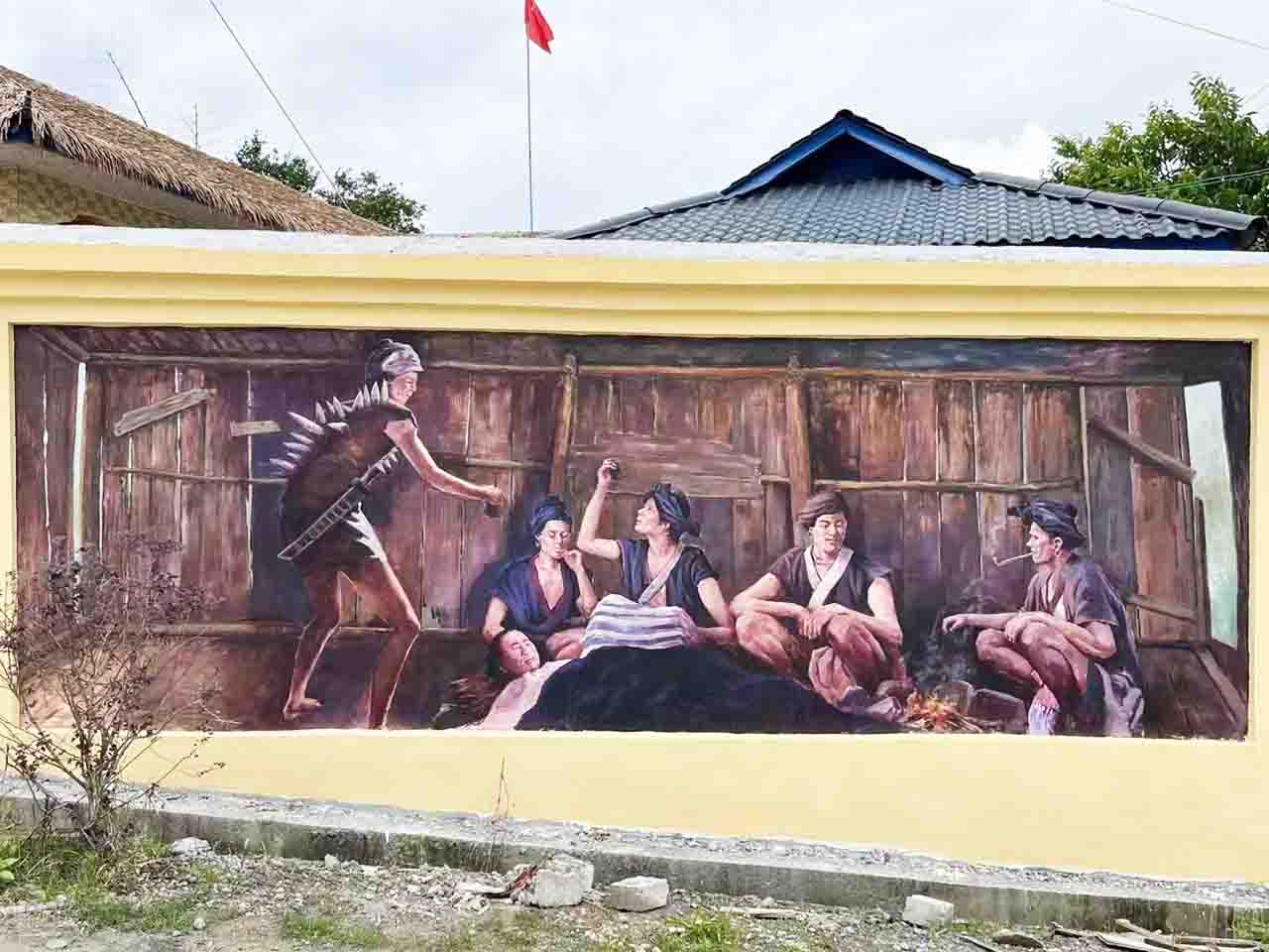 景区乡村写实木房子开会治疗少数民族人物风景墙绘壁画彩绘涂鸦手绘成都澜泉文化