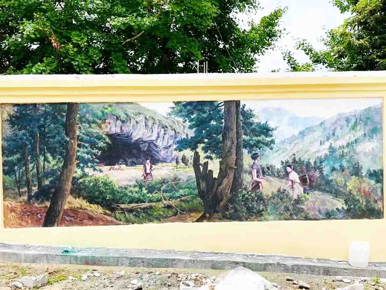 景区乡村写实务农少数民族人物风景墙绘壁画彩绘涂鸦手绘成都澜泉文化