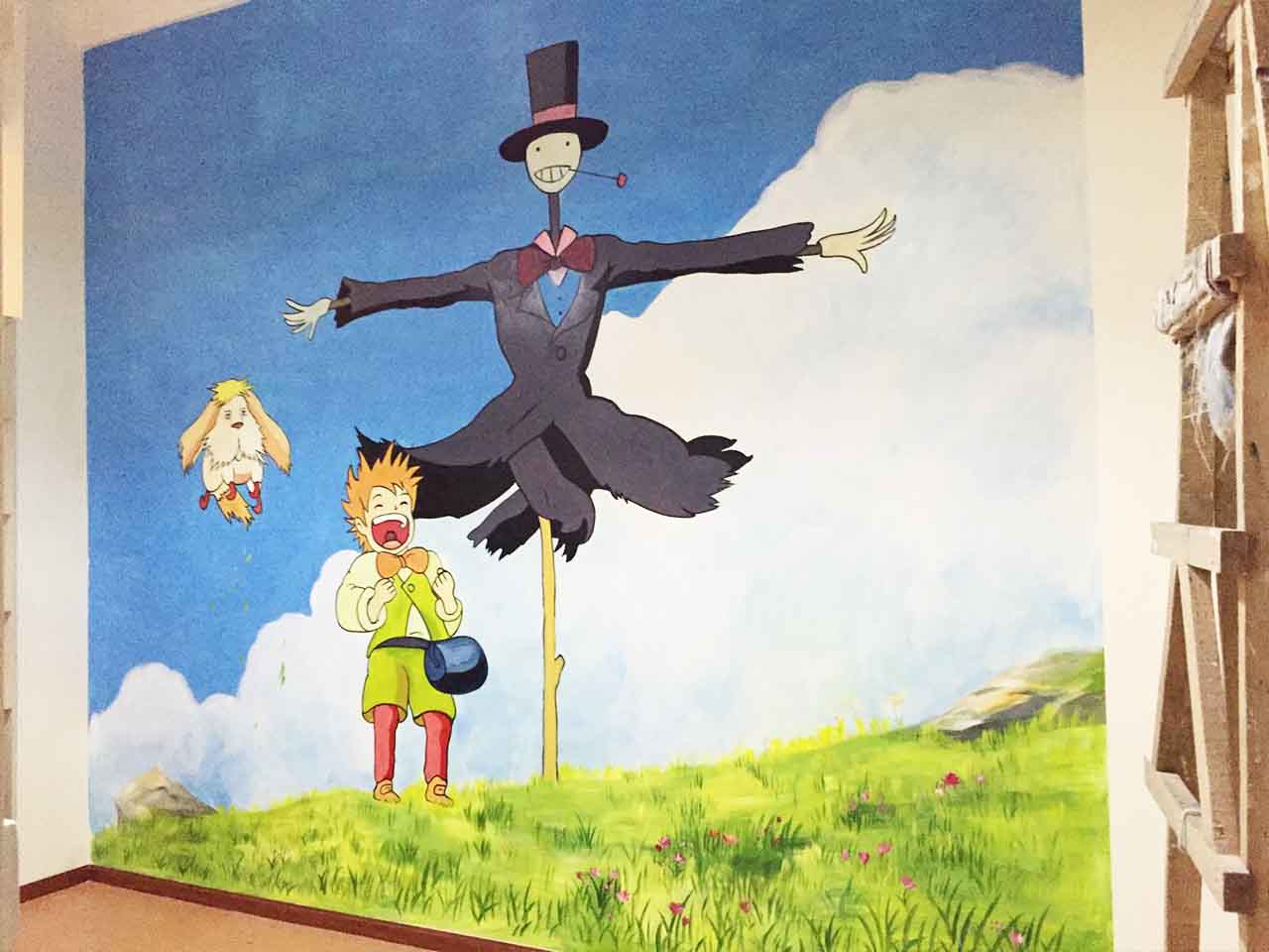 幼儿校园动物园游乐场卡通宫崎骏墙绘壁画彩绘涂鸦手绘成都澜泉文化