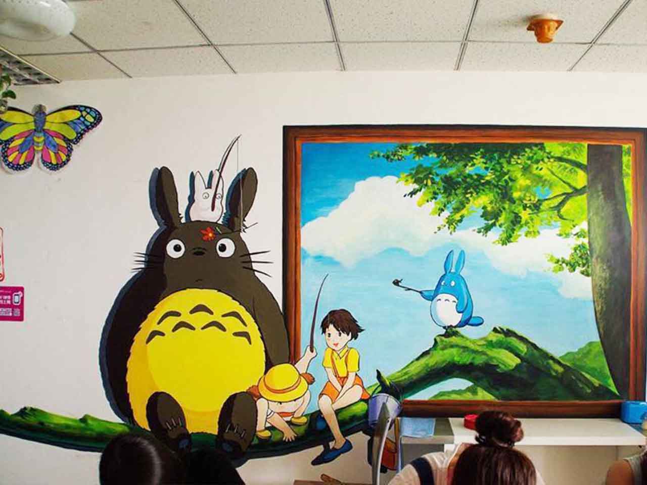 幼儿校园动物园游乐场卡通宫崎骏龙猫墙绘壁画彩绘涂鸦手绘成都澜泉文化