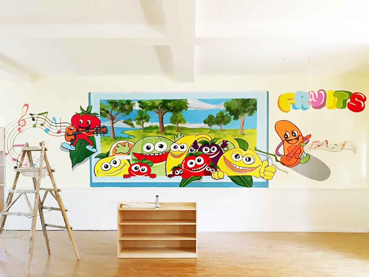 幼儿校园动物园游乐场卡通水果墙绘壁画彩绘涂鸦手绘成都澜泉文化