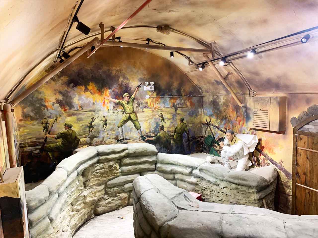 博物馆纪念馆展厅红军冲锋战场场景还原画墙绘壁画彩绘涂鸦手绘成都澜泉文化