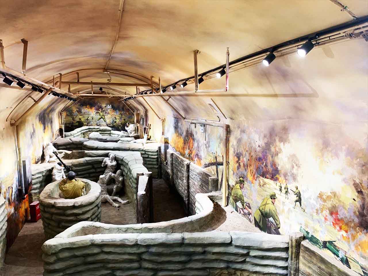 博物馆纪念馆展厅红军冲锋战壕场景还原画墙绘壁画彩绘涂鸦手绘成都澜泉文化